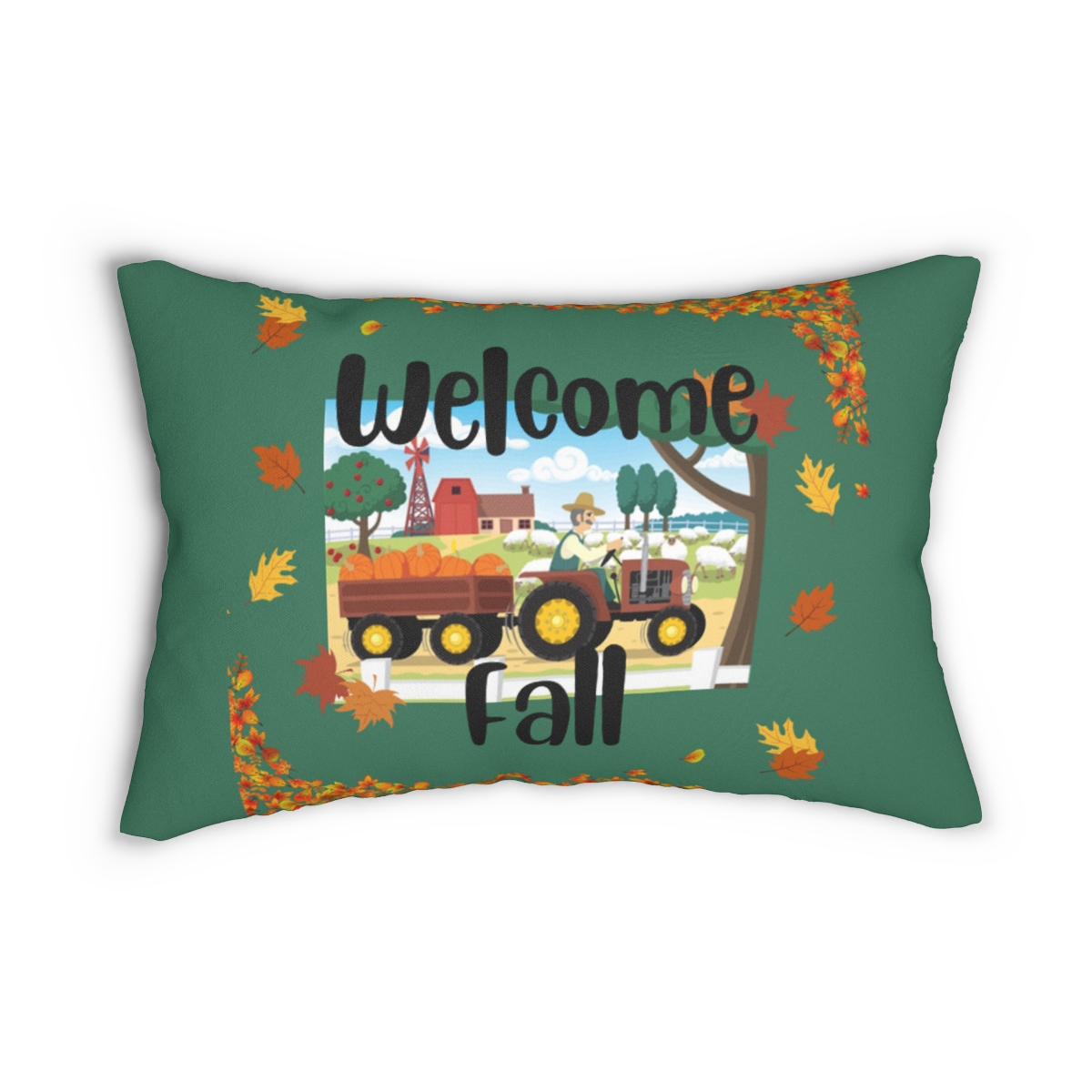 Welcome Fall! Spun Polyester Lumbar Pillow