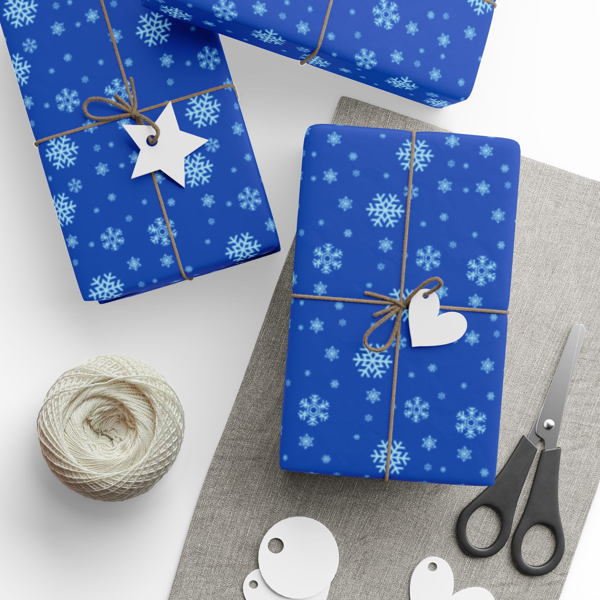 Let It Snow Blue Wrapping Paper - Image 7