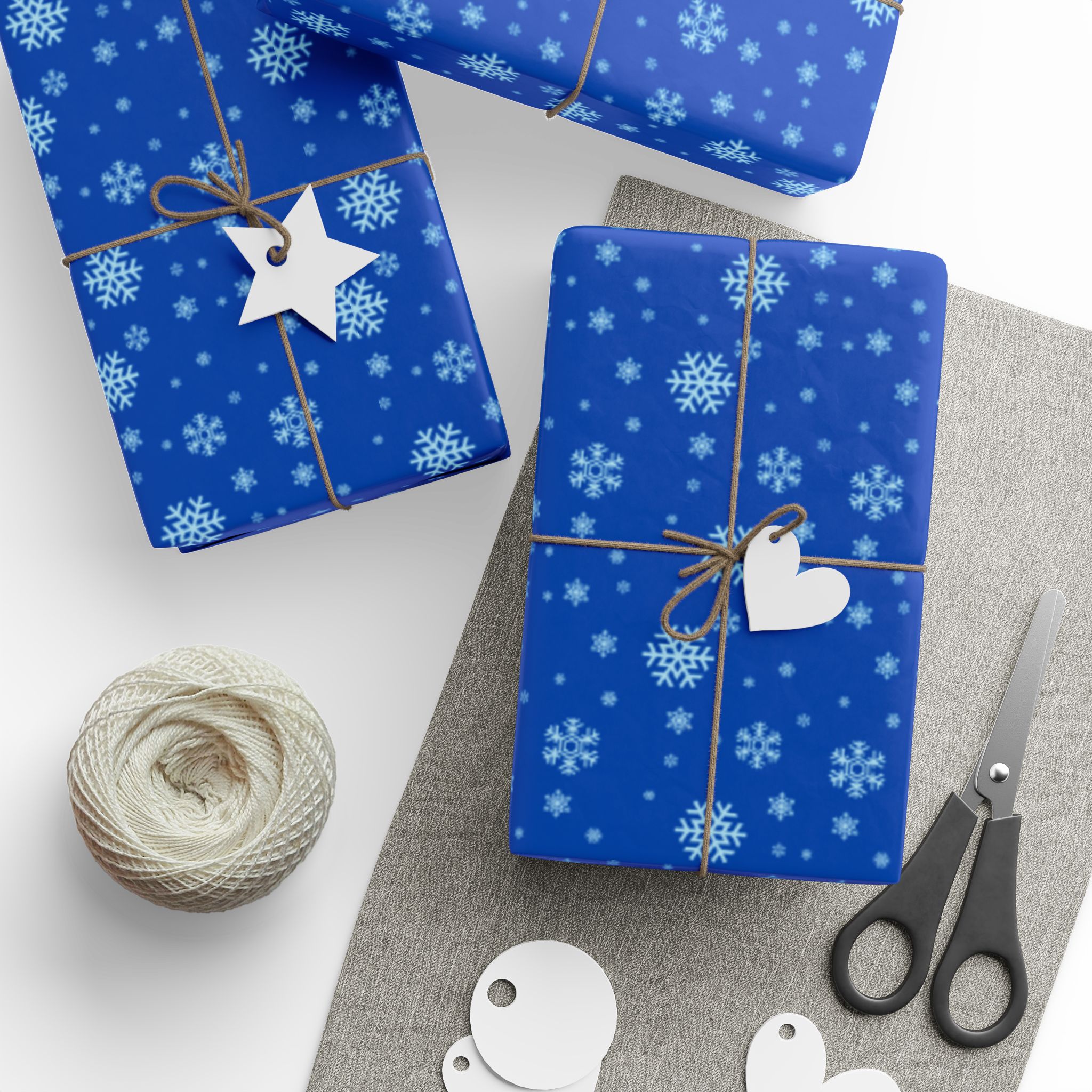 Let It Snow Blue Wrapping Paper - Image 11