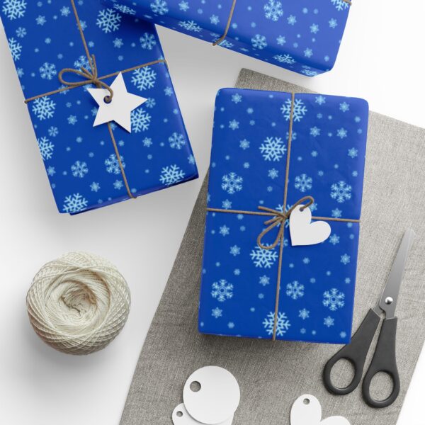 Let It Snow Blue Wrapping Paper - Image 19