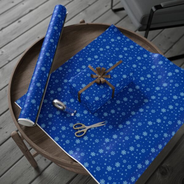 Let It Snow Blue Wrapping Paper - Image 12