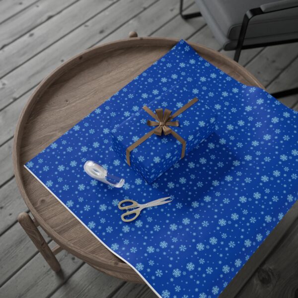 Let It Snow Blue Wrapping Paper - Image 8