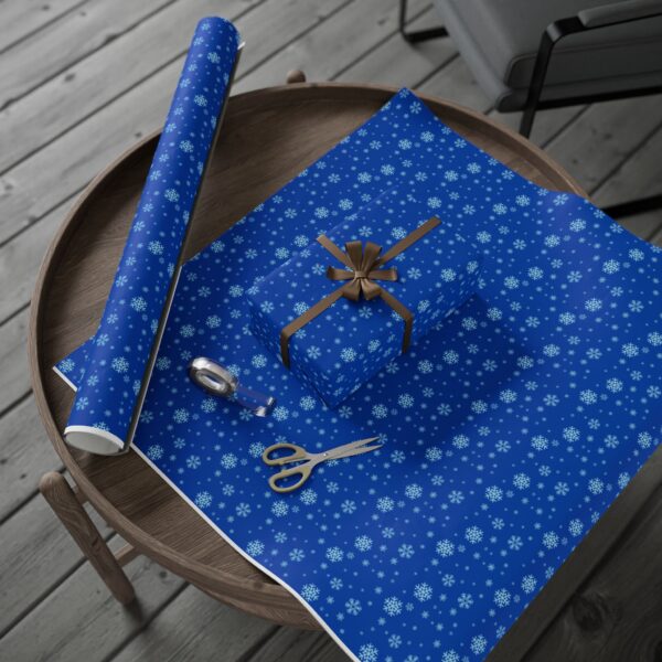 Let It Snow Blue Wrapping Paper - Image 16