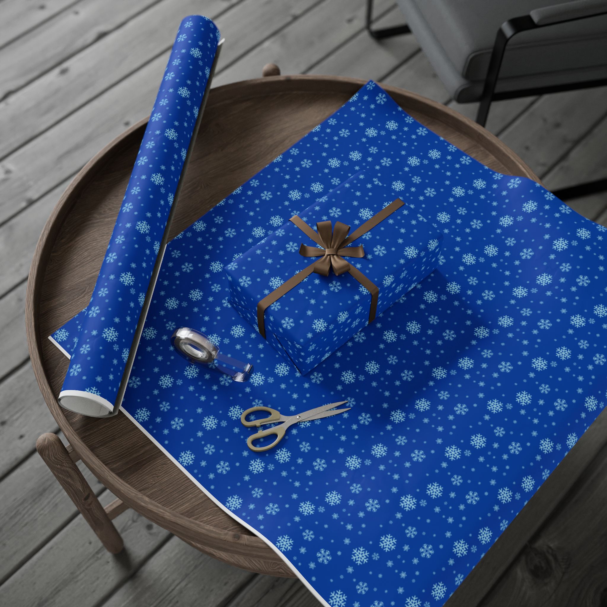 Let It Snow Blue Wrapping Paper - Image 16